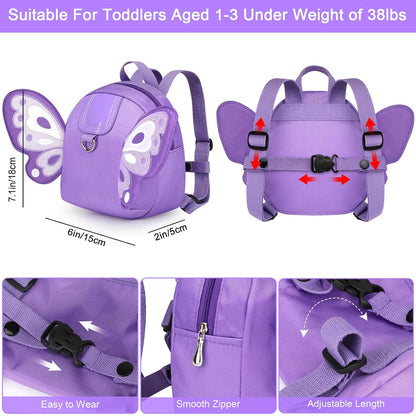 Accmor Toddler Harness Backpack Leash, Cute Dinosaur Backpacks with Anti Lost Wrist Link, Cute Mini Child Backpack Wristband Tether Strap and Protection Leashes for Boys Girls Aged 1-3 Years