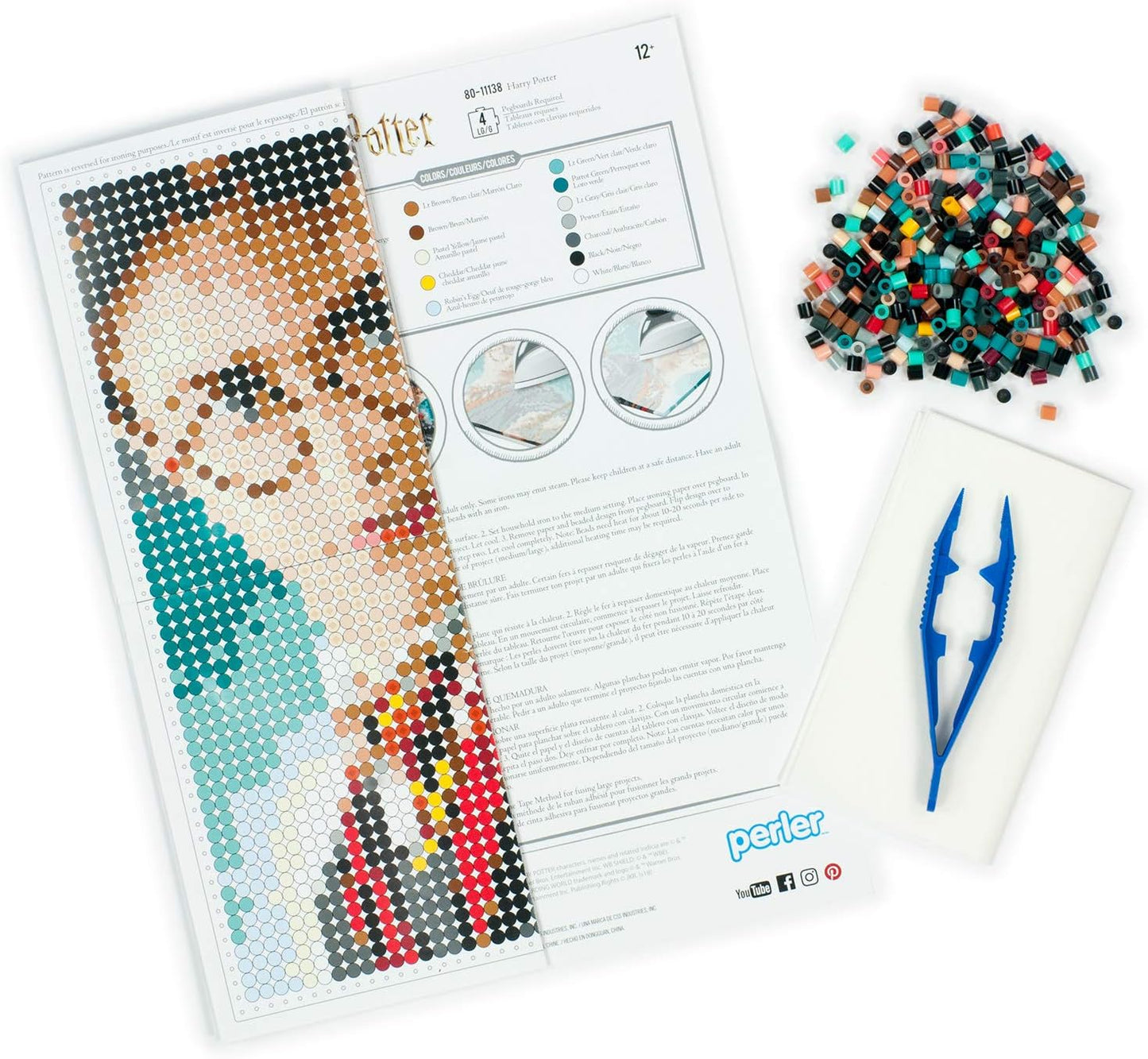 Perler 80-53517 The Wizarding World Chibi-Style Harry Potter Fused Bead Activity Kit, Multicolor, 227 Pieces
