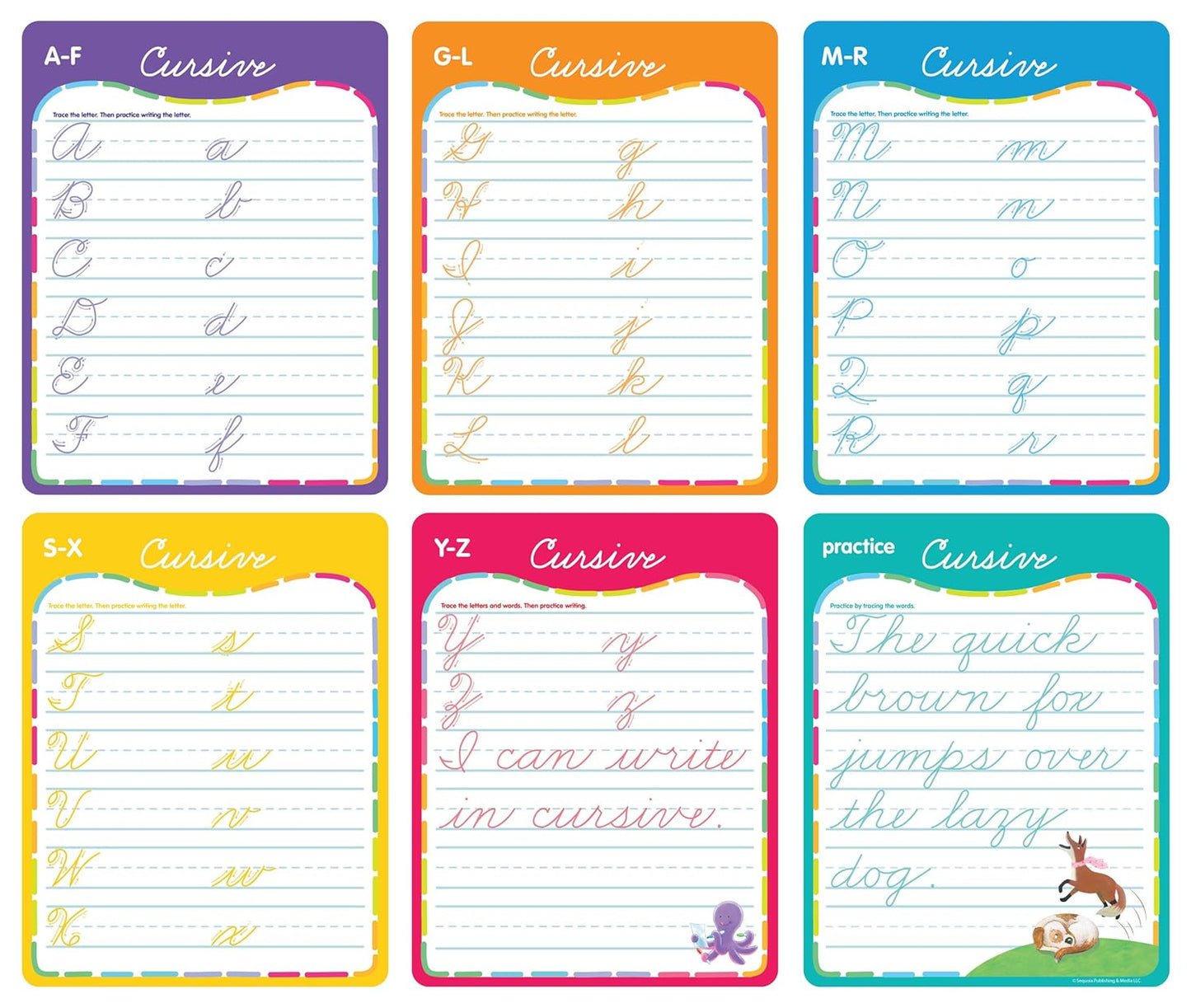 Active Minds - Write-and-Erase - Wipe Clean Learning Boards Ages 6+ - Cursive (Active Minds Welbs)