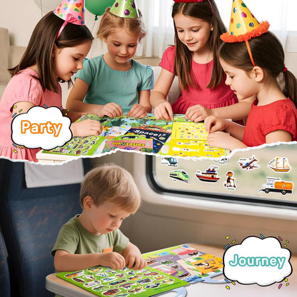 Reusable Sticker Books for Toddlers 1-3, Puffy Stickers Book for Kids Ages 2-4, Toddler Travel Activities Book Toy for Birthday Christmas - Christianity Jesus, Noah's Ark, Fairy Tales(3 Set)