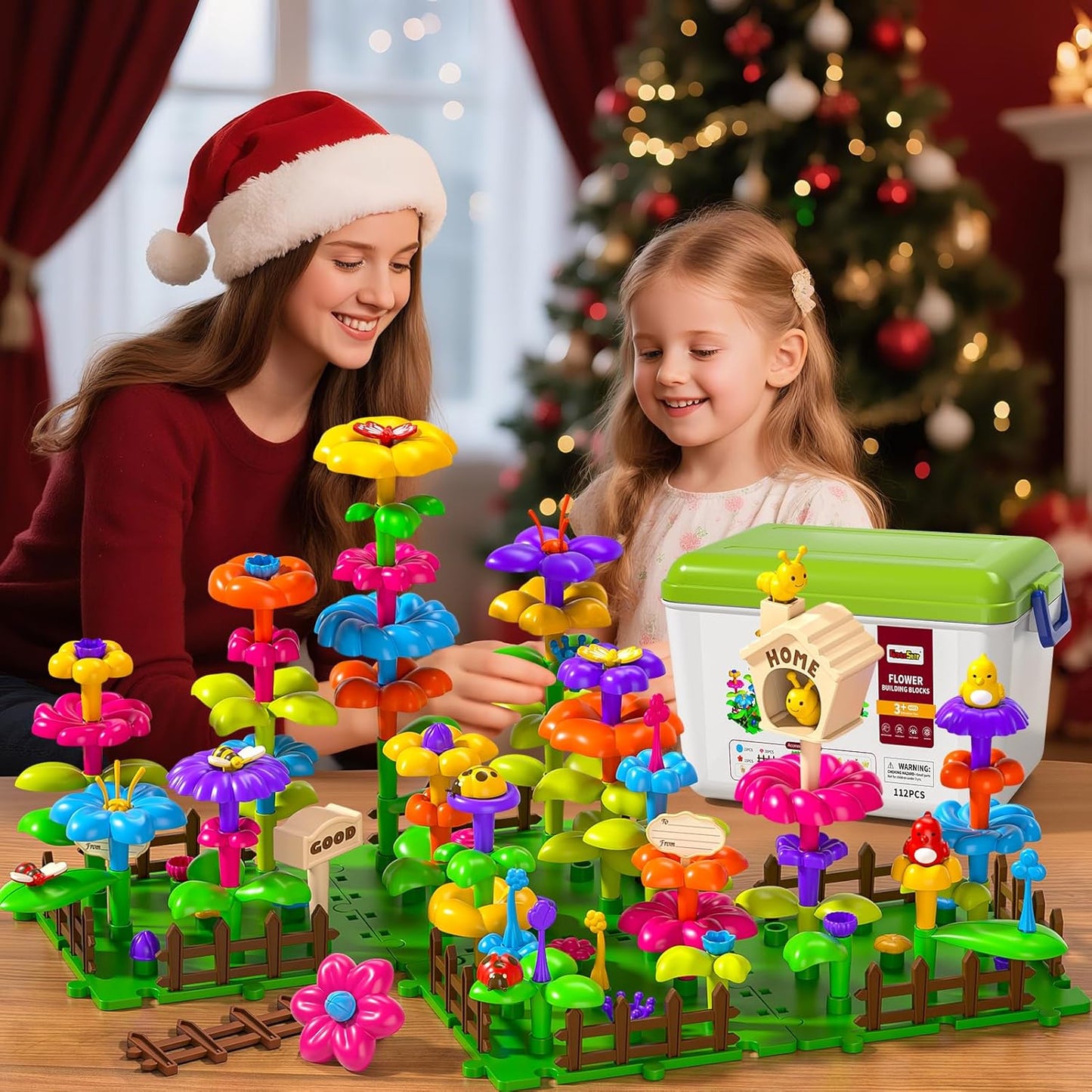 145 Pcs Toys for 3 Year Old Girl, Toddler Gardening Set Flower Garden Toy Girls Building Sets Best Educational Learning Fine DIY Crafts Stem Construction Stacking Kit for 3 4 5 6 7 Years Kids