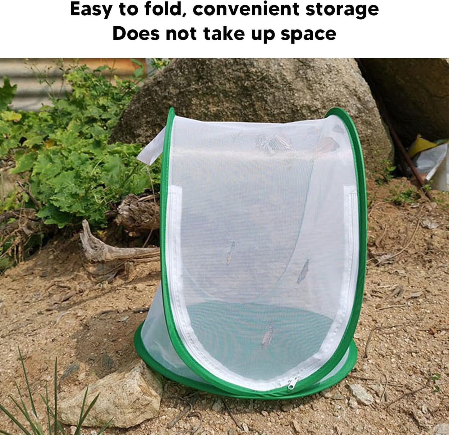 Outdoor Large Butterfly Net Habitat, Collapsible Caterpillar Growing Mesh Cage Terrarium for Observation Feeding