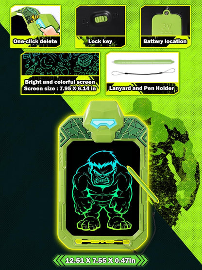 LCD Writing Tablet for Kids 10 Inch Bat Hero for Toddler 3 4 5 6 7 8 - Paint, Doodle Board, Drawing Pad - Travel Toys, Road Trip Car Activities, Birthday Christmas Gift Boys & Man
