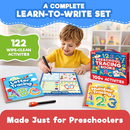 Doctor Jupiter Preschool Tracing Books for Kids Ages 3-5 | 100+ Wipe-Clean Learning Activities - Kindergarten Workbook with Lines, Shapes, Letters & Numbers | Educational Toys, Writing Practice