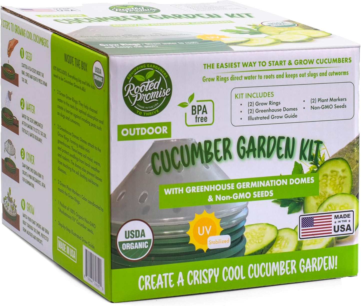 Kids Sunflower Garden Kit – Grow Your Own Sunflowers from Seeds with Greenhouse Germination Domes & Grow Rings, Non-GMO Seeds, BPA-Free | Gardening Gift for Kids & Families, Made in USA