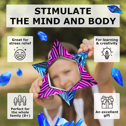 Shashibo Shape Shifting Box - Award-Winning STEM Fidget Toy with Ultra Strong Magnets - Puzzle Cube Transforms Into 100+ Shapes, Perfect Sensory Gift for Kids, Teens, and Adults (Cosmos)