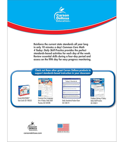 Carson Dellosa Common Core Math 4 Today 3rd Grade Workbooks, Telling Time, Fractions, Addition, Subtraction, Multiplication, Division, and More Mathematics Classroom or Homeschool Curriculum (Volume 6)