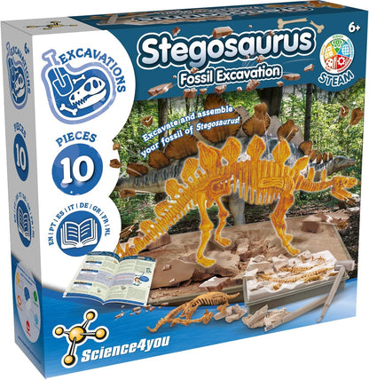 Science4you Triceratops Dinosaur Fossil Digging Kit - Excavate and Assemble 10 Dino Bones, Dinosaur Archeology and Paleontologist Toys, Games, Gifts for Boys and Girls Age 6 7 8 9 10+
