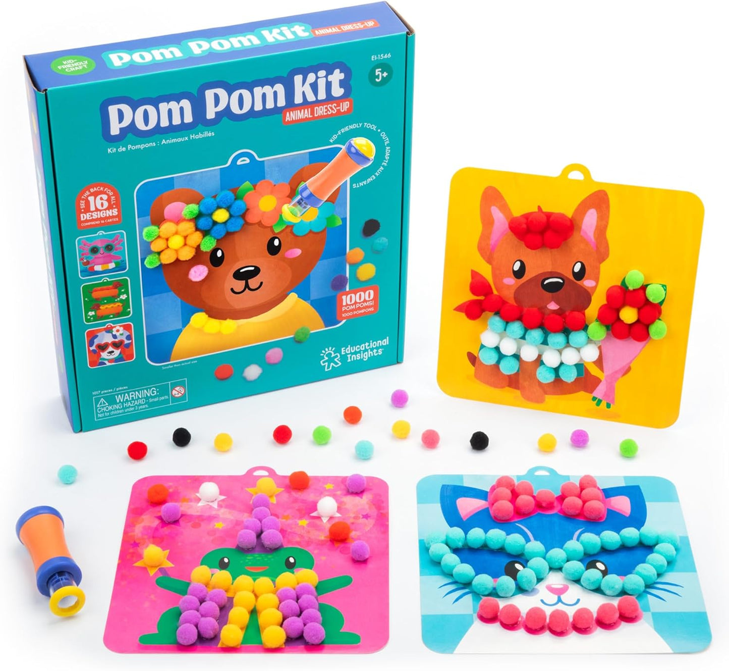 Educational Insights Tufting Kit - Arts and Crafts for Kids Ages 4-8, Poke in Art Kits for Girls & Boys, DIY Kids Craft Kit, Mess Free Art Set with Crafting Supplies, Easy Toddler Crafts