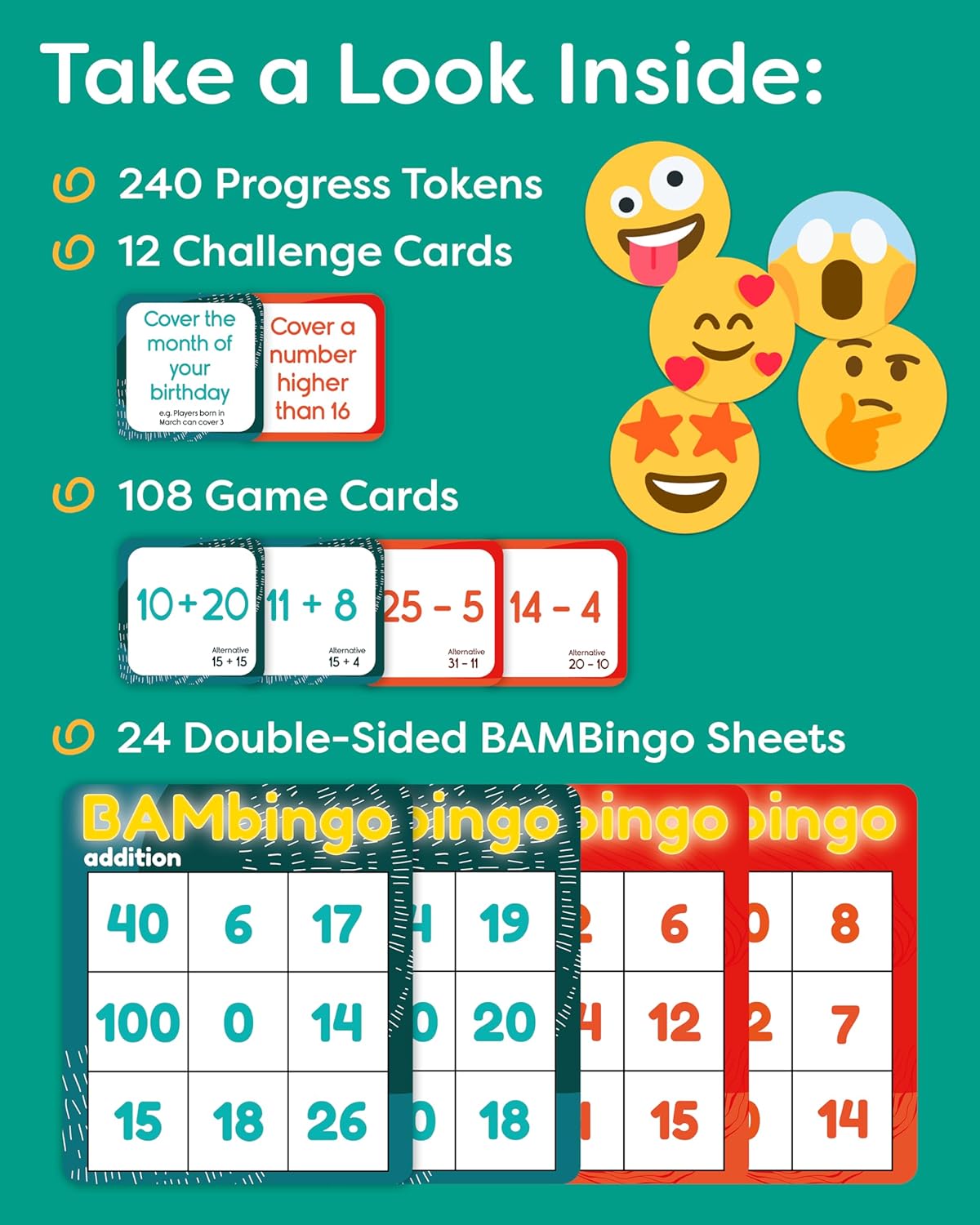 THE BAMBINO TREE Multiplication and Division Facts Bingo Game - 3rd 4th & 5th Grade Educational Math Learning for Classroom & Homeschool