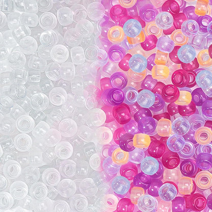 Dowsabel Brown Pony Beads Bulk 1000 Pcs 6x9mm, Large Hole Kandi Hair Beads for Braids Bracelets, DIY Friendship Bracelets Necklaces Jewelry Making Crafts and Gifts