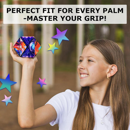 Shashibo Shape Shifting Box - Award-Winning STEM Fidget Toy with Ultra Strong Magnets - Puzzle Cube Transforms Into 100+ Shapes, Perfect Sensory Gift for Kids, Teens, and Adults (Cosmos)