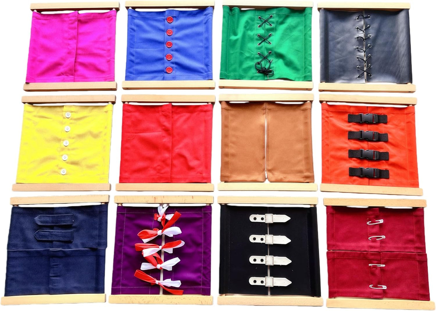 Premium Montessori Shoe Lacing Dressing Frame – Solid Beechwood & Leather Practical Life Material, Learn to Tie Shoelaces, Fine Motor Skills Self-Care Activity for Kids, Homeschool Classroom Ages 3-6