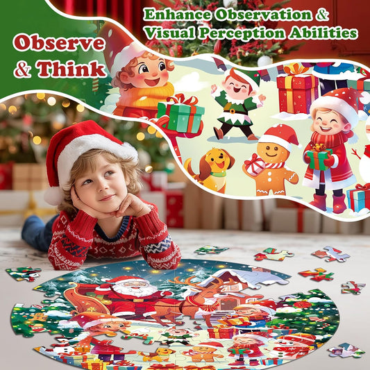 72 Pieces Shimmery Jumbo Mermaid Floor Puzzle for Girls 3-5 4-6 Age Floor Puzzles for Boys and Girls Large Round Floor Jigsaw Puzzles (Mermaid)