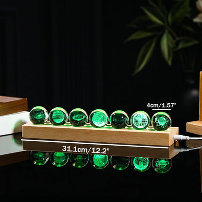 3d Crystal Ball Solar System Crystal Ball with Led Lamp Base - Best Birthday Science Gifts For Man Teacher Boy Kids Girls Men - Galaxy Jupiter Saturn Moon Earth Solar System Space Astronomy Gifts