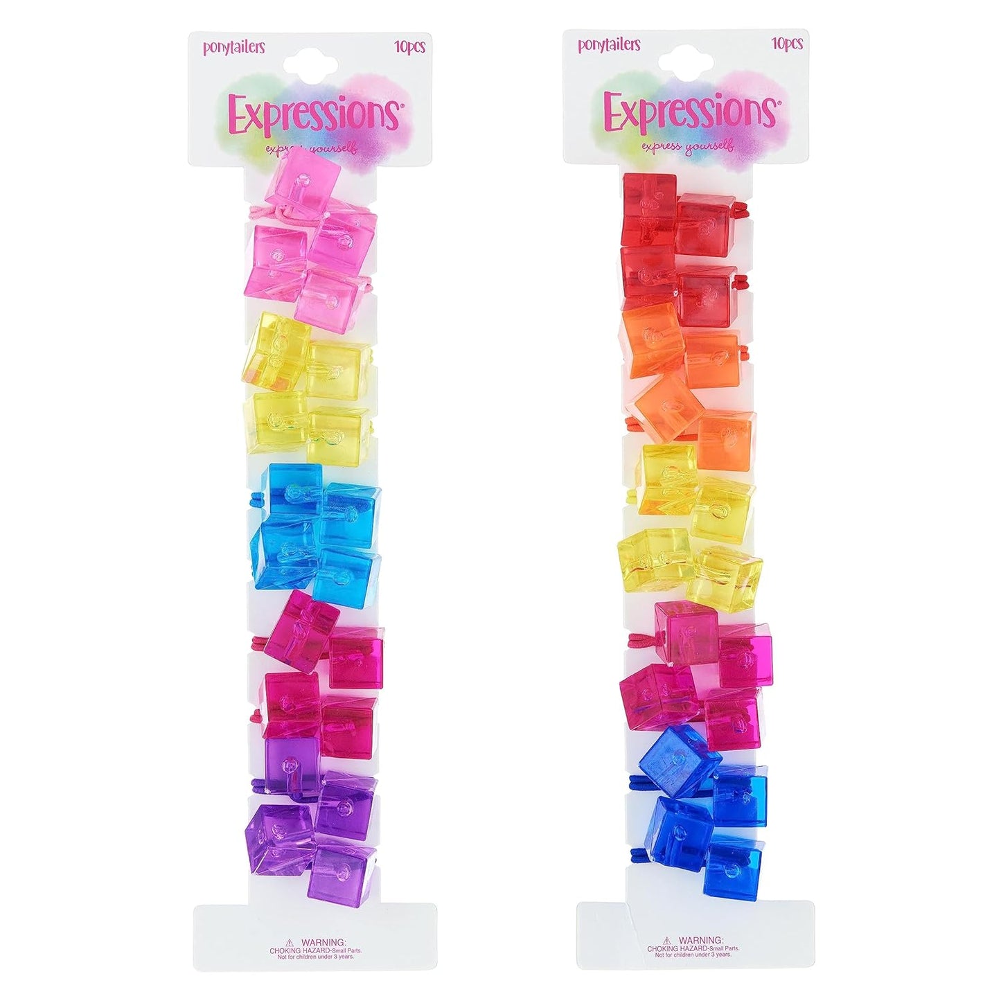 20pc Ponytailers Balls Elastics 18mm Round Opaque Multicolored Twin Beads Bauble Holders Toddler Kids Braiding Styling