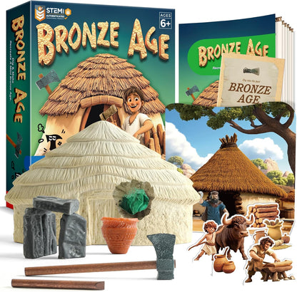 EDUMAN Stone Ages Fossil Dig Kit for Kids, Dig it Up Ancient Creatures Kit, Archaeology Kits with Mining Kit Tools, Educational Toys & Stem Toys for Kids Age 6 for Boys Girls