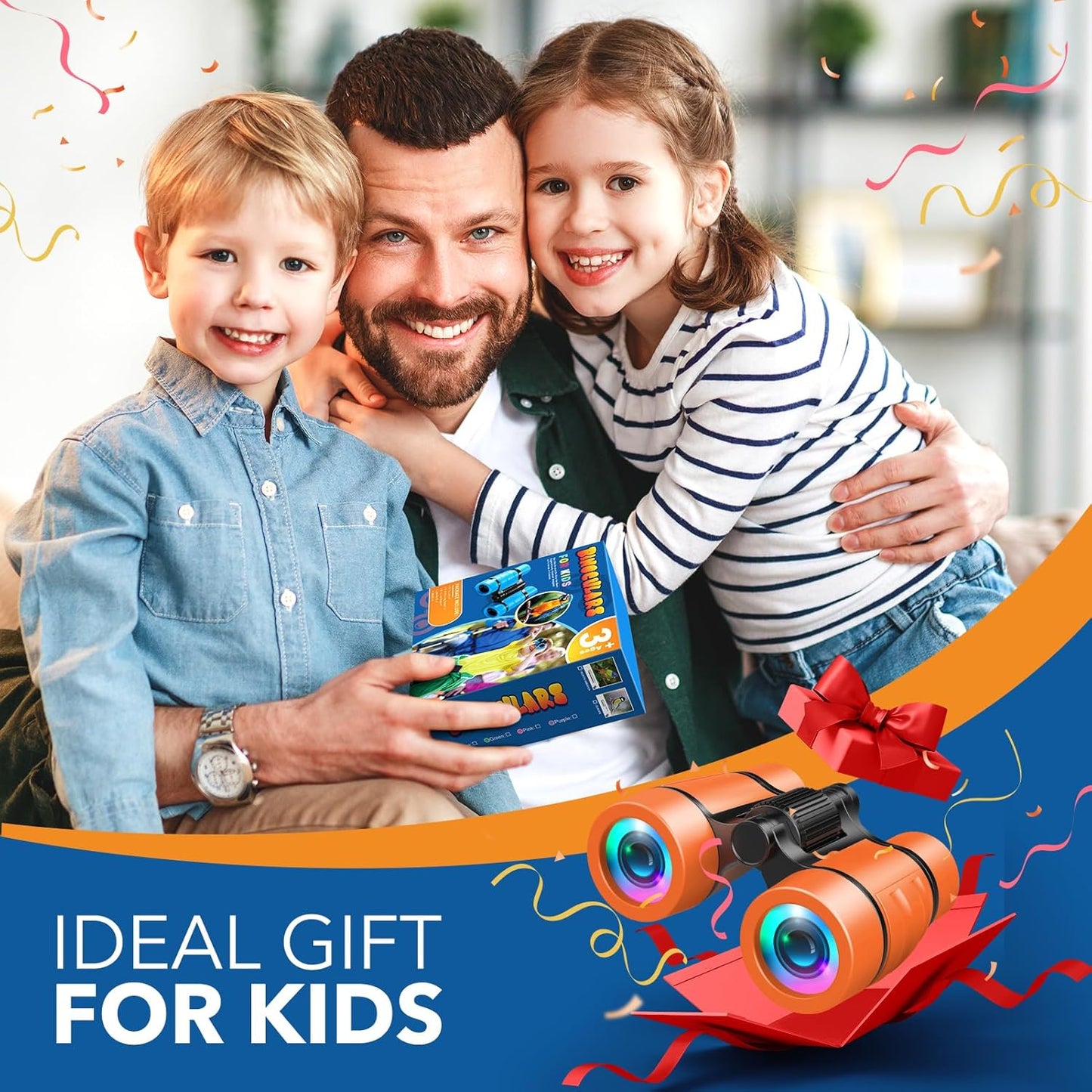 Toys for 3-7 Year Old Boys: LET'S GO! Binoculars for Kids with Bird Watching Manual Easter Birthday Gifts for 4 5 6 7 8 Year Old Boy Girls Outdoor Toy for Kid Ages 5-7 Toddler Camping Telescope