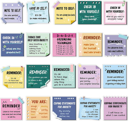 Copkim 20 Pcs Mental Health Magnets Motivational Daily Reminders Magnets with Positive Affirmations Mental Health Awareness Items for Lockers, Fridges, Home, Office, and Classroom Use(Morandi)