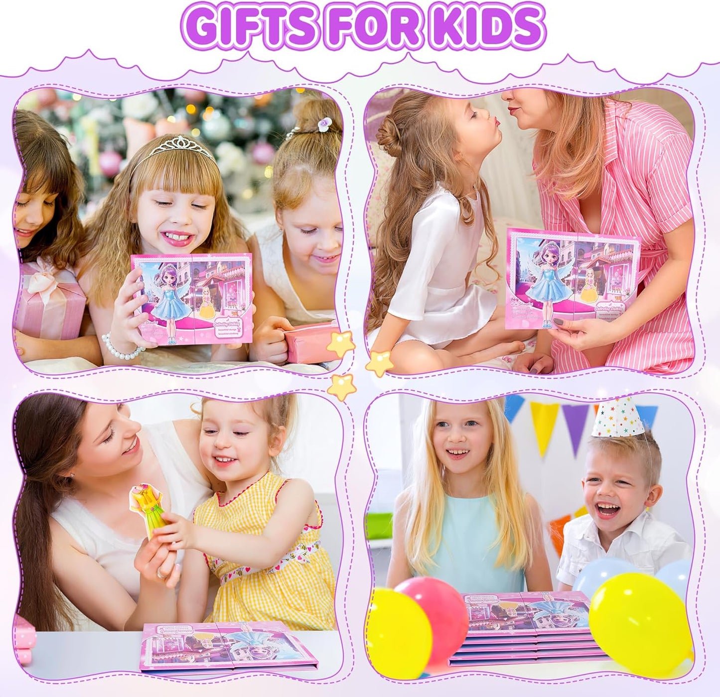 Magnetic Dress Up Dolls for Girls - Princess Magnet Paper Dolls Book with 3D City Buildings - Travel Car Trip Quiet Book Game Toys Easter Birthday Gifts for Kids Toddlers Ages 3 4 5 6 7(Style C)