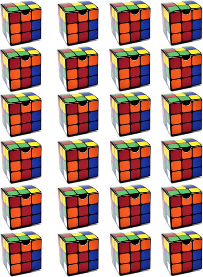 Gift Boutique 24 Pack Magic Cube Party Favor Boxes Cubes Puzzles Game Box Cardboard Gift Box Wrapping for Birthday Party Favors Supplies Decorations Fill with Candy Cupcake Goodies Prizes 3" Cubes
