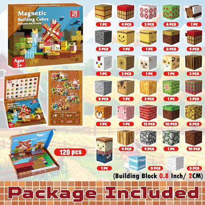 GraceDuck 300 PCS Magnetic Blocks - Magnetic Building Blocks, Stacking Magnets for Kids, Sensory Toy for STEM Montessori Sensory Toys for Kids 3+ Boys and Girls Christmas Birthday Gifts