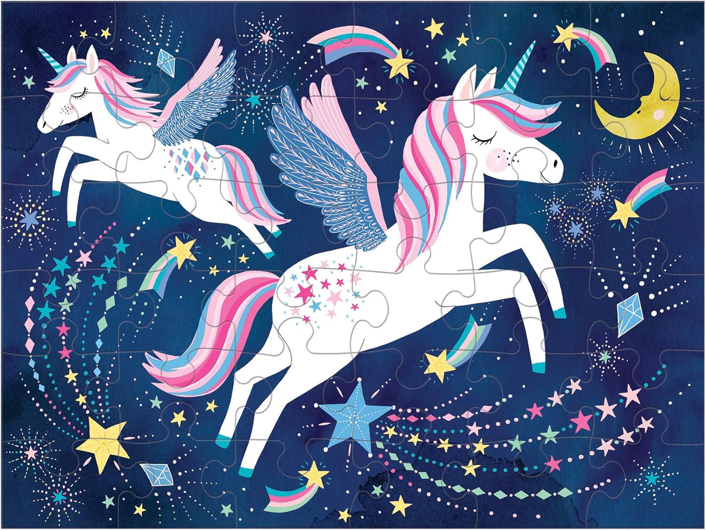 Mudpuppy Unicorn Magic – 36 Piece Puzzle to Go Featuring Sparkly Magical Unicorns Perfect Travel Activity for Children Ages 3 and Up