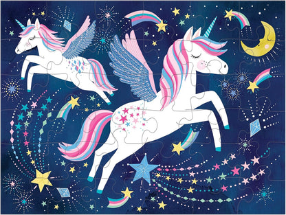Mudpuppy Unicorn Magic – 36 Piece Puzzle to Go Featuring Sparkly Magical Unicorns Perfect Travel Activity for Children Ages 3 and Up