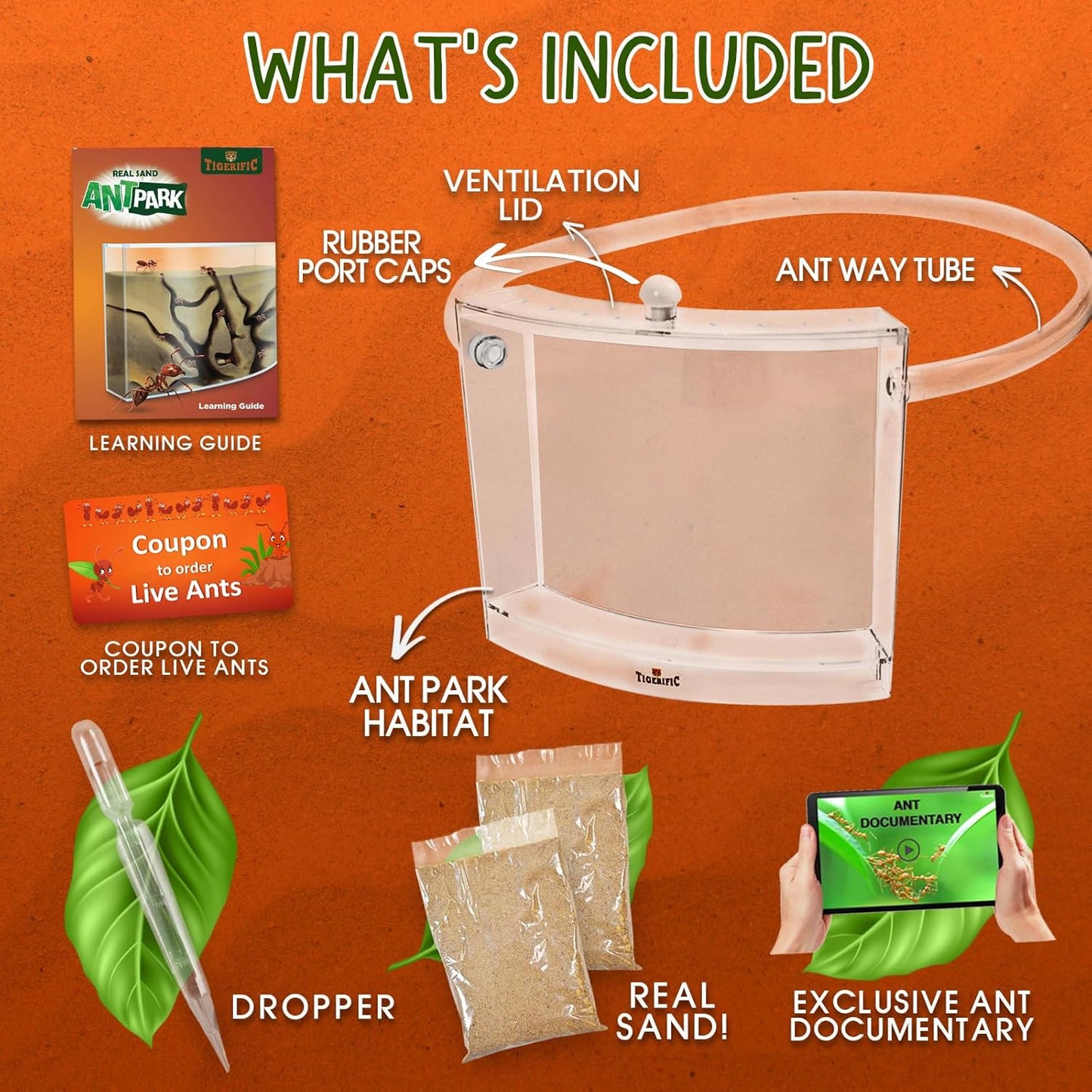 Ant Farm for Live Ants - Real Sand Ant Colony Kit for Kids -Fun Science Habitat Set for Children, Watch Ants Dig Tunnels, Carry Sand, Hide and Drag Their Food
