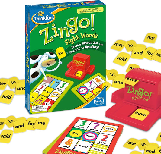 ThinkFun Zingo Sight Words Award Winning Early Reading Game for Pre-K to 2nd Grade - Toy of the Year Finalist, A Fun and Educational Game Developed by Educators for Boys and Girls