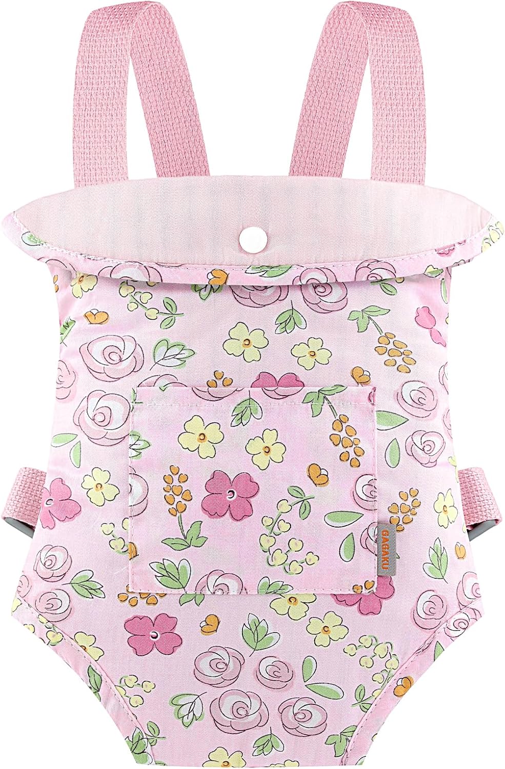 GAGAKU Baby Doll Carrier for Little Girls, Reborn Doll Accessories for Toddlers 3+ Years Old, Kids Toy Baby Dolls Sling Carrier - Pink - Moonflower