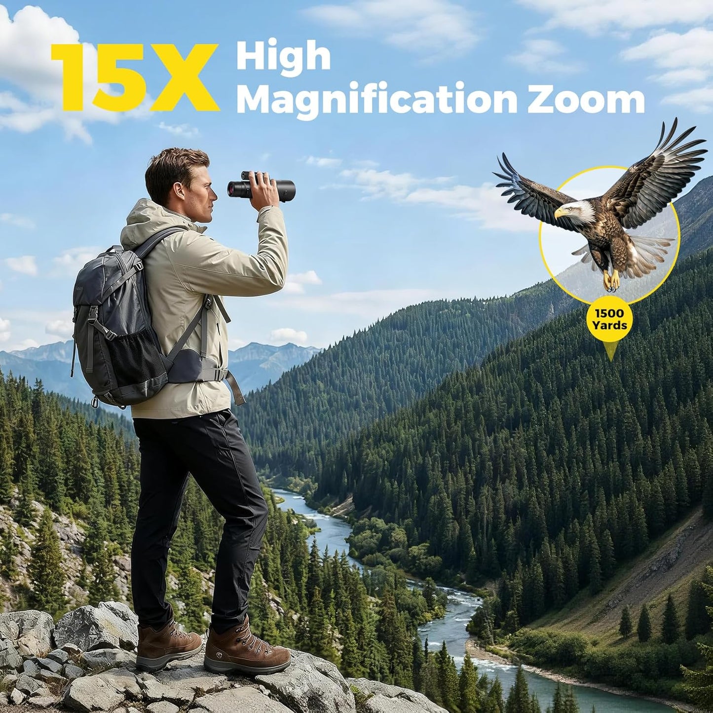 15x56 Monocular Telescope High Power Monoculars High Definition for Adults Kids with Smartphone Adapter&Tripod with BAK-4 Prism Stargazing Hunting, Wildlife Bird Watching, Travel Camping, Hiking