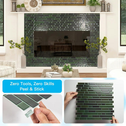 Art3d 10-Sheet Heavy-Duty Peel and Stick Backsplash, Waterproof Wall Tiles Stick on Kitchen Backsplash Living Space, Carrara Grey