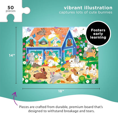 Crocodile Creek 50-Piece Jigsaw Puzzle - Fun Table or Floor Puzzles for Kids Ages 4-6 and Up - Includes Heavy-Duty Shaped Box for Storage - Shark Reef - 12" x 8" Finished