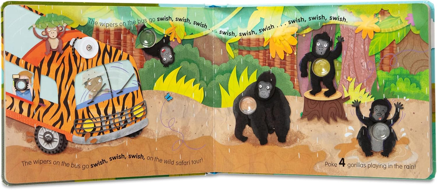 Melissa & Doug Poke-a-Dot! The Wheels on the Bus Wild Safari, Interactive Children's Board Book with Buttons to Pop, Educational Sensory Toy for Toddlers & Preschoolers Ages 3+ - FSC Certified