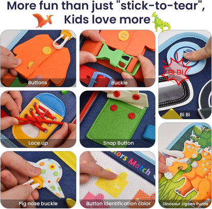 Busy Book for Toddlers 1-3, Montessori Toys Busy Board for 1 2 3 4 Year Old Boy Girl Birthday Gift Educational Learning Quiet Activity Book Airplane Car Travel Toys for Tollders Kids 1-3