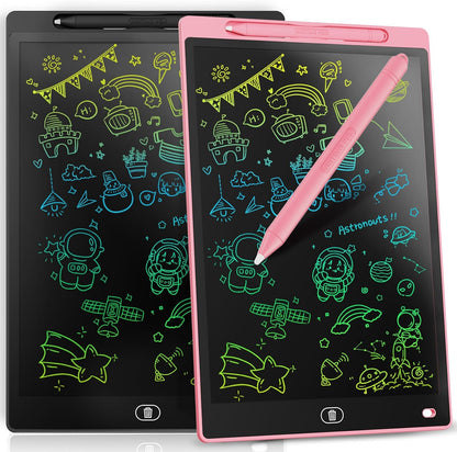 [2 Pack] Genialba LCD Writing Tablet 12-Inch Colorful Doodle Board, Toddler Learning Educational Toys Gifts for 3-8 Years Old Girls and Boys, Electronic Drawing Pad for Kids (Pink&Blue)