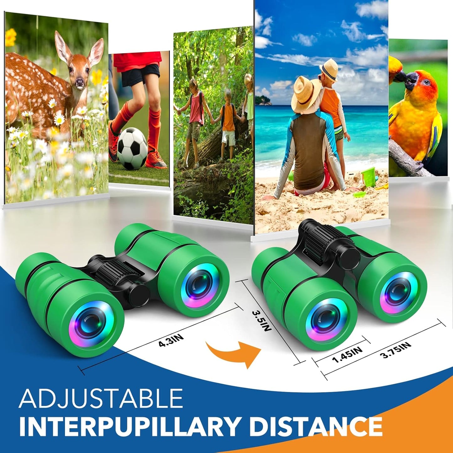 Toys for 3-7 Year Old Boys: LET'S GO! Binoculars for Kids with Bird Watching Manual Easter Birthday Gifts for 4 5 6 7 8 Year Old Boy Girls Outdoor Toy for Kid Ages 5-7 Toddler Camping Telescope