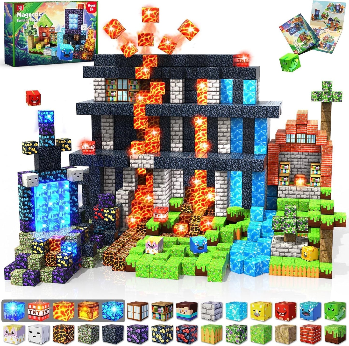 GraceDuck 300 PCS Magnetic Blocks - Magnetic Building Blocks, Stacking Magnets for Kids, Sensory Toy for STEM Montessori Sensory Toys for Kids 3+ Boys and Girls Christmas Birthday Gifts