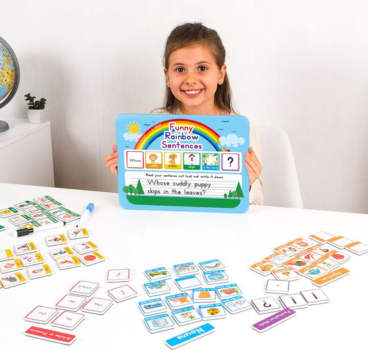 110 PCS Sentence Building Kit for Kids, Speech Speak Spell Games, Word Building Magnets, Speech Therapy Toys for Toddlers, Reading Games for Kids, Learn to Read, Reading Manipulatives - Simply Magic