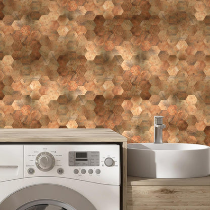 Yipscazo 10 Sheet Hexagon Peel and Stick Backsplash,Self Adhesive Luxury Faux Marble Tile, Asenka Beige Wall Tile for Kitchen, Stick on Backsplash Tiles for Bathroom,RV,Laundry