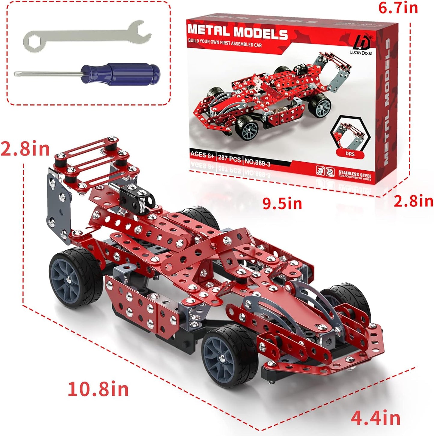 Lucky Doug STEM Building Projects Model Train Set Toys for Boys Kids 8 9 10 11 12 Years Old and Older - 340 PCS DIY Metal Building STEM Toys