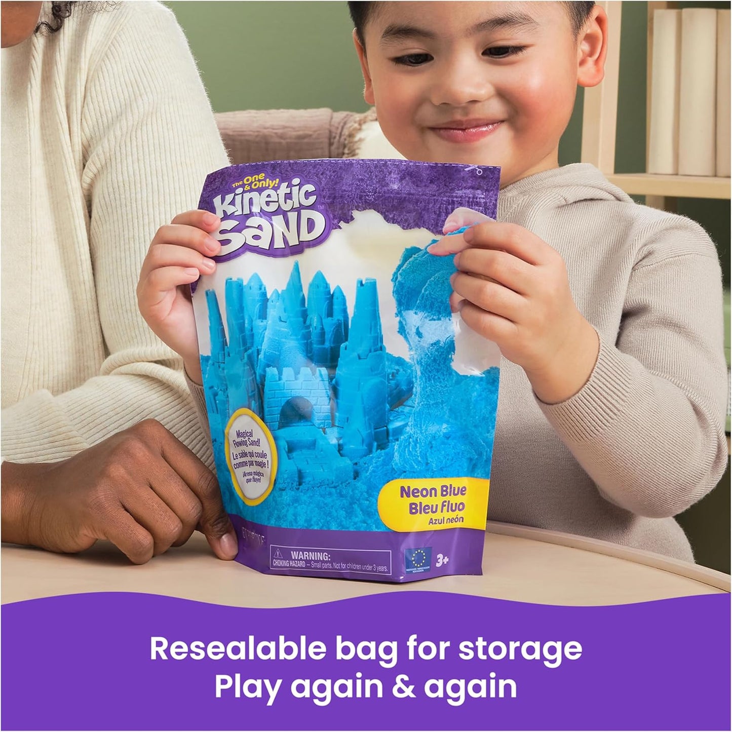 Kinetic Sand, 2.5lbs Purple Play Sand, Amazon Exclusive, Moldable Sensory Toys for Kids, Resealable Bag (Packaging May Vary), for Ages 3 and up