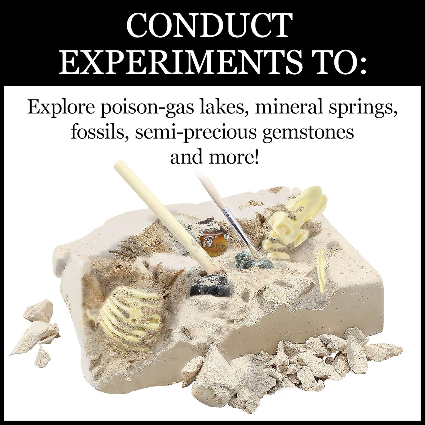 Wild Environmental Science Wonders of the Earth - Science Kit for Ages 8+ - Excavate Fossils, Test Minerals, Create an Erupting Volcano and More!
