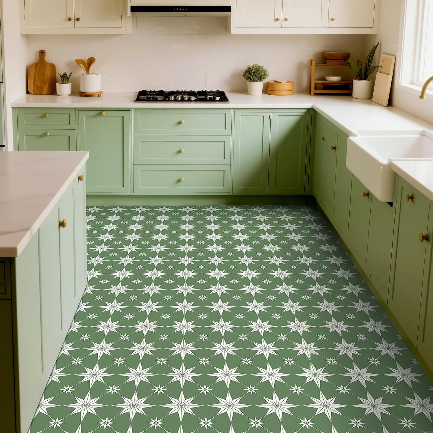 Peel and Stick Floor Tiles, Vinyl Flooring Waterproof for Bathroom Kitchen Bedrooms Living Room Fireplace Wall RV (10, White, 11.8" x 11.8")