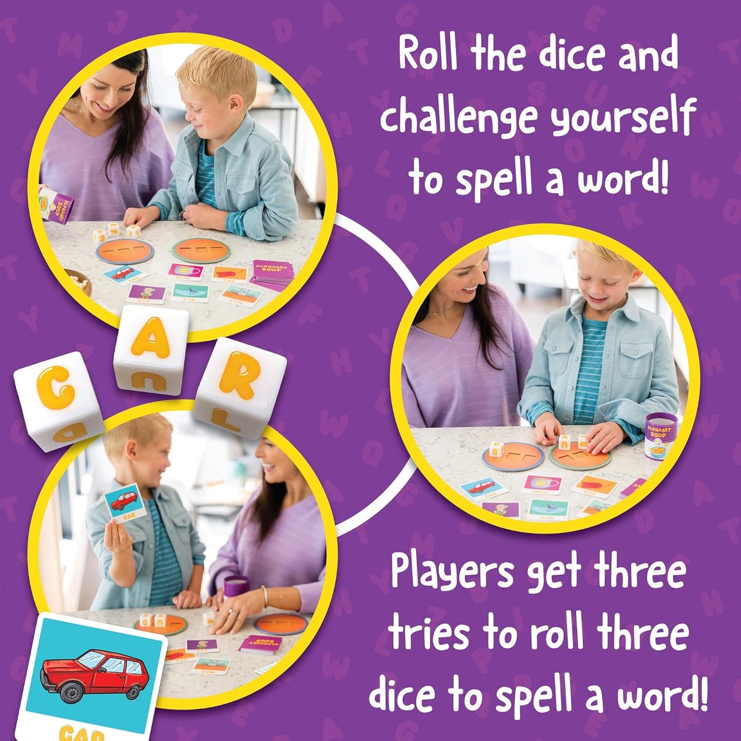 Peaceable Kingdom Alphabet Soup Spelling Game - Educational Boardgame for Kids Aged 3 and Up - Preschool Learning Activities - Kindergarten Learning Games