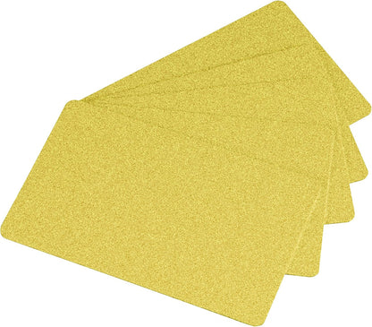 Pack of 100 Premium Yellow Gold CR80 PVC Cards | 30 mil by easyIDea