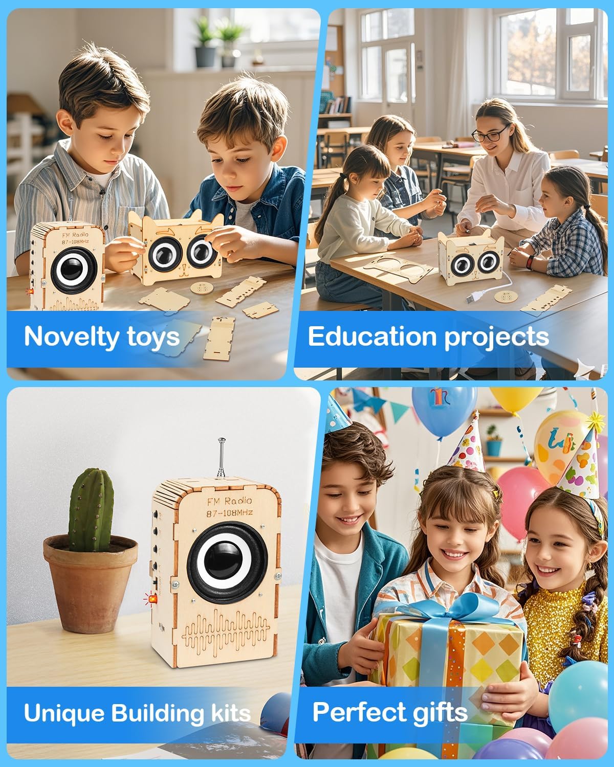 Poraxy Science Kits for Kids Age 8-12, STEM Toys for 8-13, Build Your Own Bluetooth Speaker Radio, Engineering Electronics DIY Set, Birthday Gifts for 9 10 11 14 15 16 Year Old Teen Boys Girls