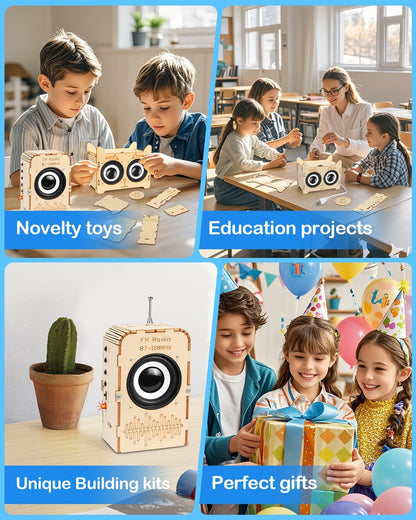 Poraxy Science Kits for Kids Age 8-12, STEM Toys for 8-13, Build Your Own Bluetooth Speaker Radio, Engineering Electronics DIY Set, Birthday Gifts for 9 10 11 14 15 16 Year Old Teen Boys Girls