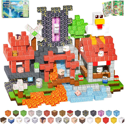 Magnetic Blocks Toys for Kids, 100 PCS Building Blocks Cubes, Stacking Magnetic Tiles Toys for Kids Toddlers Boys Girls Ages 3 4 5 6 7 8-12 Birthday Gifts Party Supplies (Underworld)